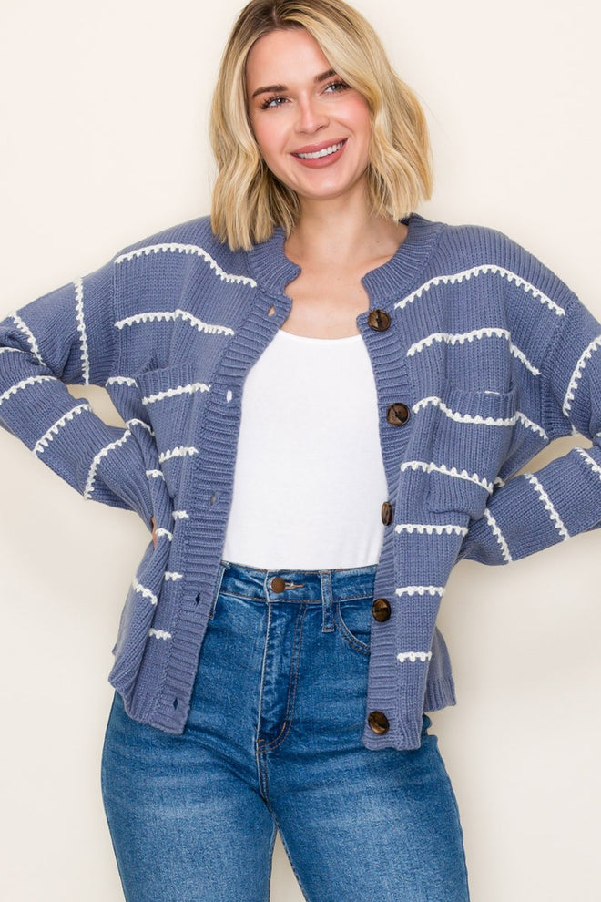 Harbor Night Stripe Cardigan