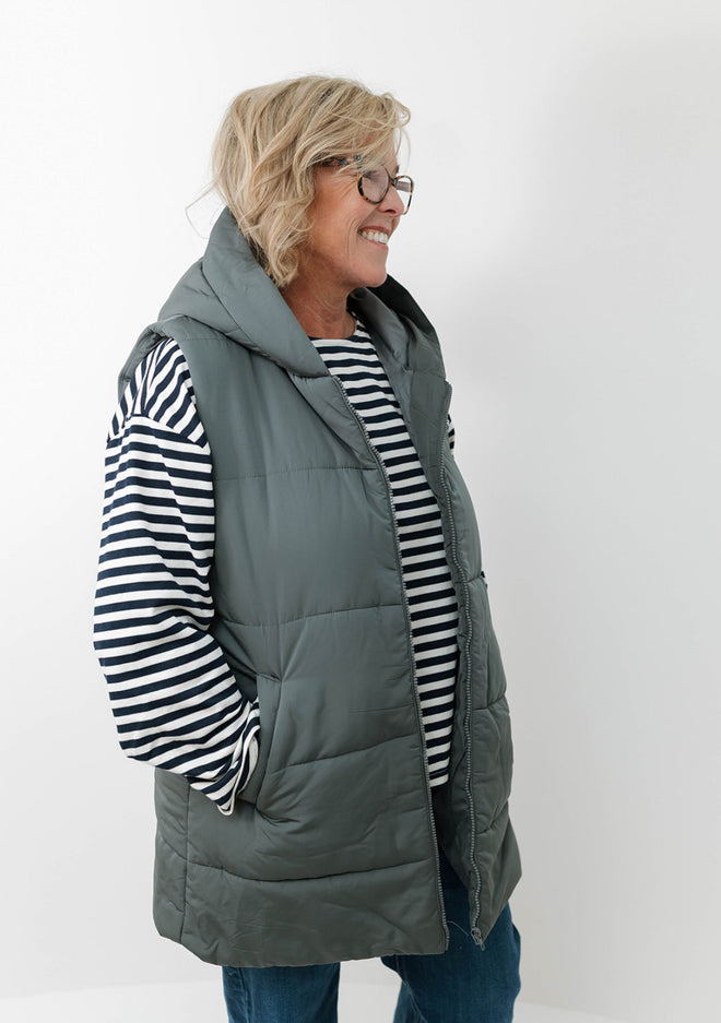 Hooded Tunic Puffer Vest
