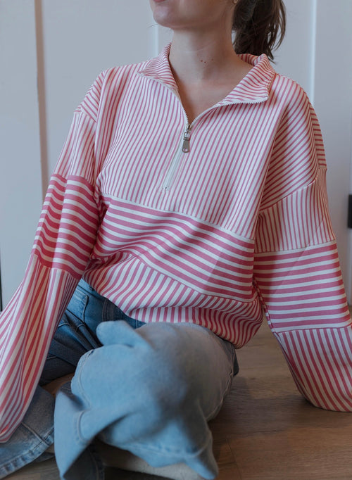 Blush Court Quarter Zip Top