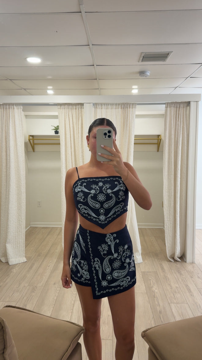 Holly Embroidered Short Set