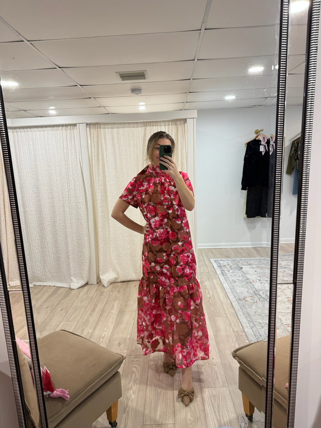 Ellory Pink Organza Maxi Dress