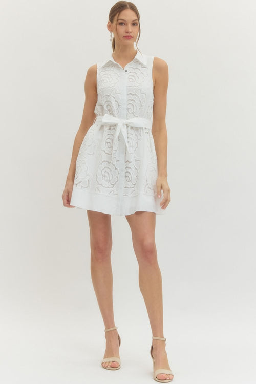 Eyelet Collared Dress