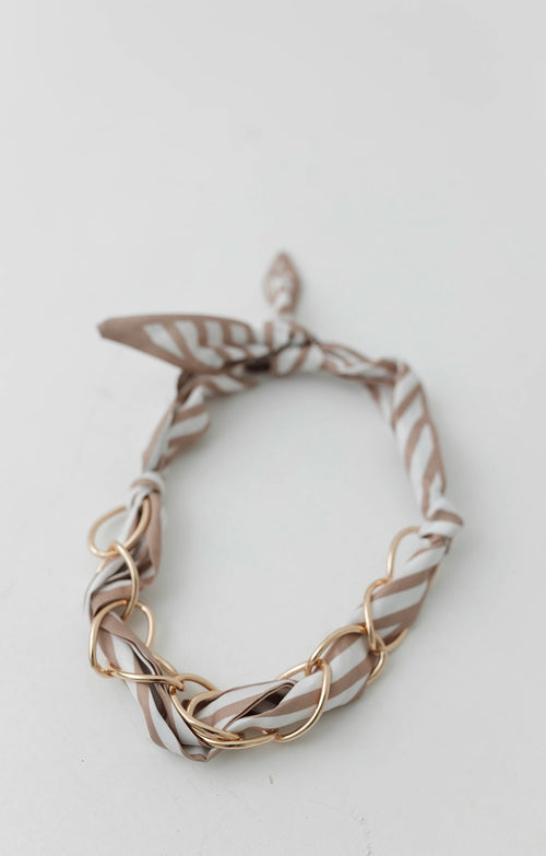 Stripe Pattern Multi Link Scarf Necklace