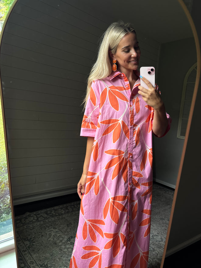 Palm Leaf Maxi Dress