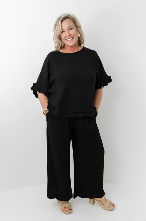 Seaside Scallop Wide Leg Pant