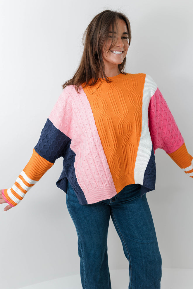 Color Block Knit Sweater