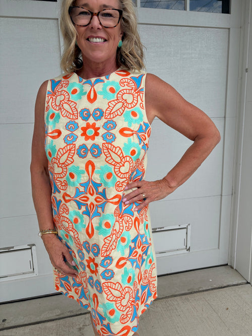 Arlette Embroidered Midi Dress