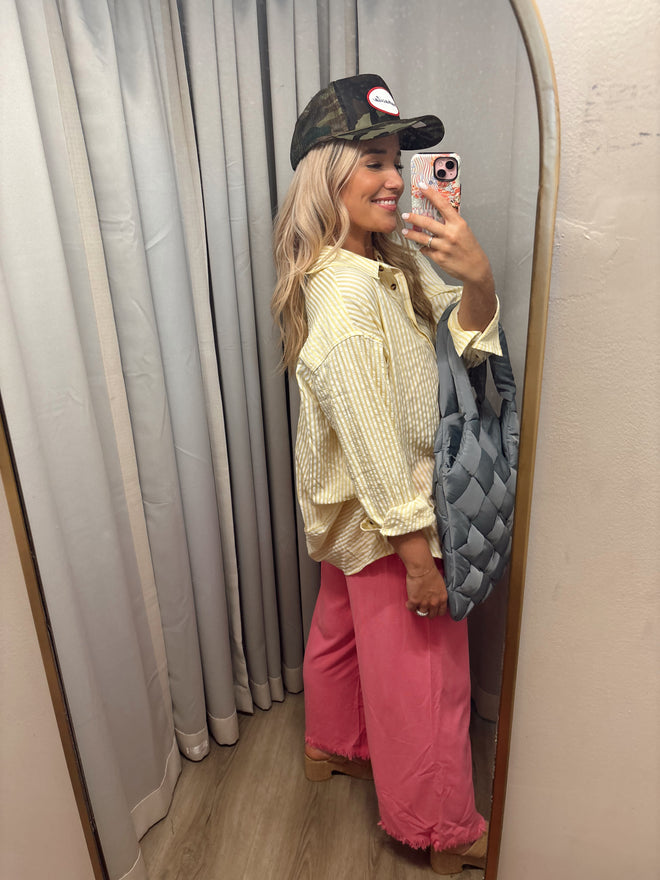 Yellow Seersucker Top