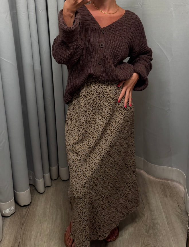 Cheetah Print Midi Skirt