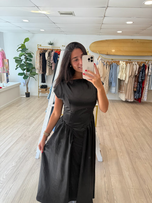 Astor Black Midi Dress