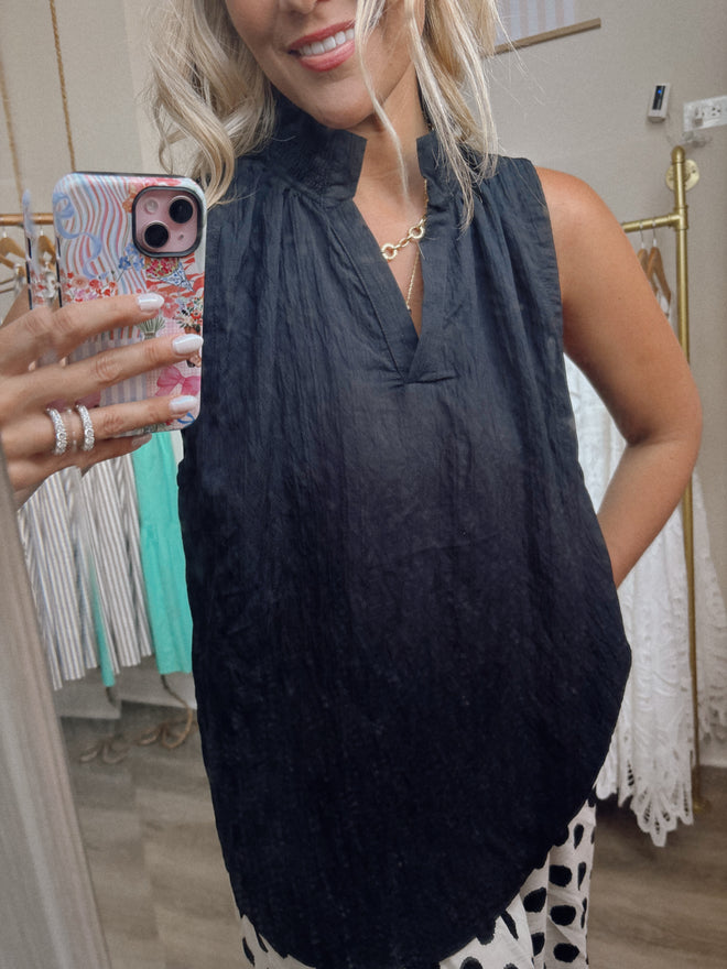 Ellery Textured Notch Neck Top