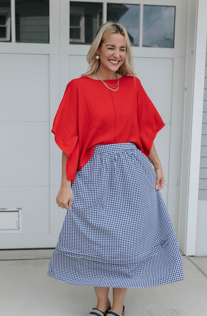 Gingham Midi Skirt
