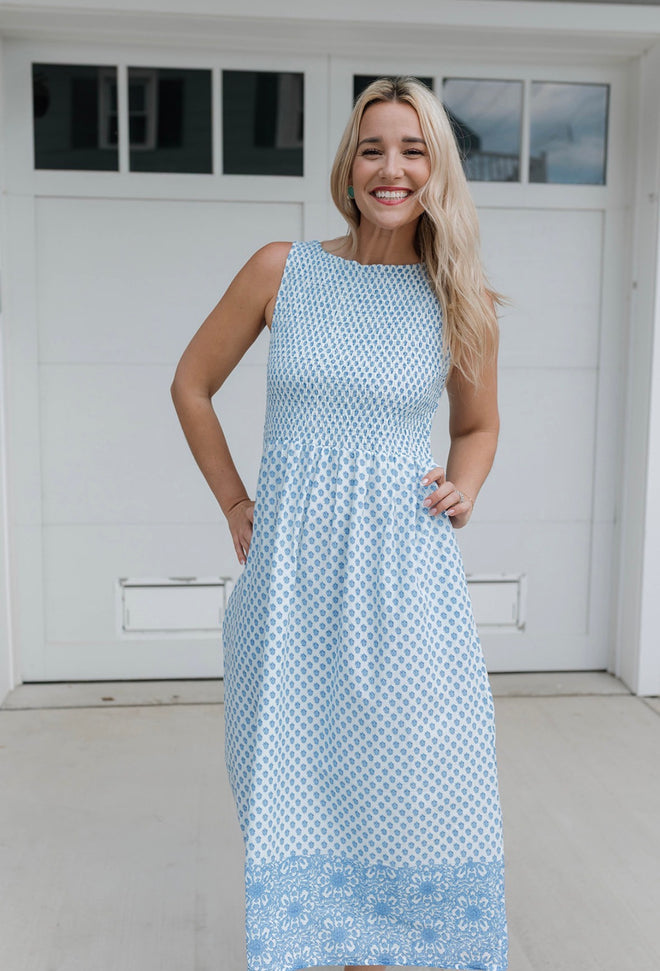 Sleeveless Embroidered Floral Dress