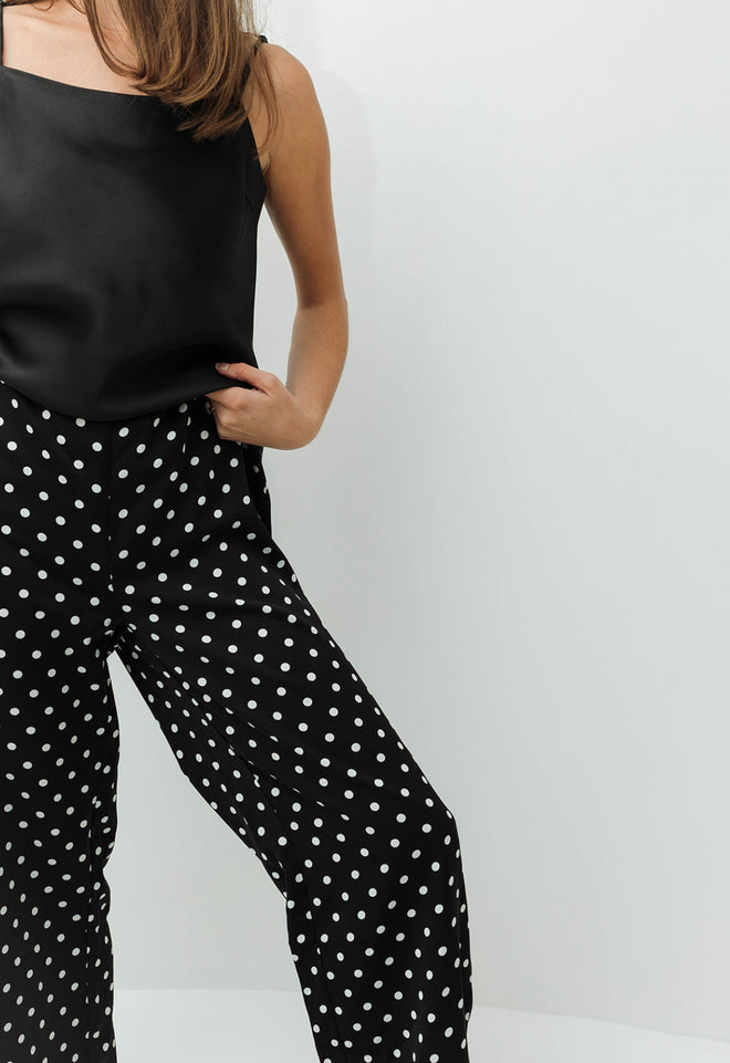 Polka Dot Satin Pants