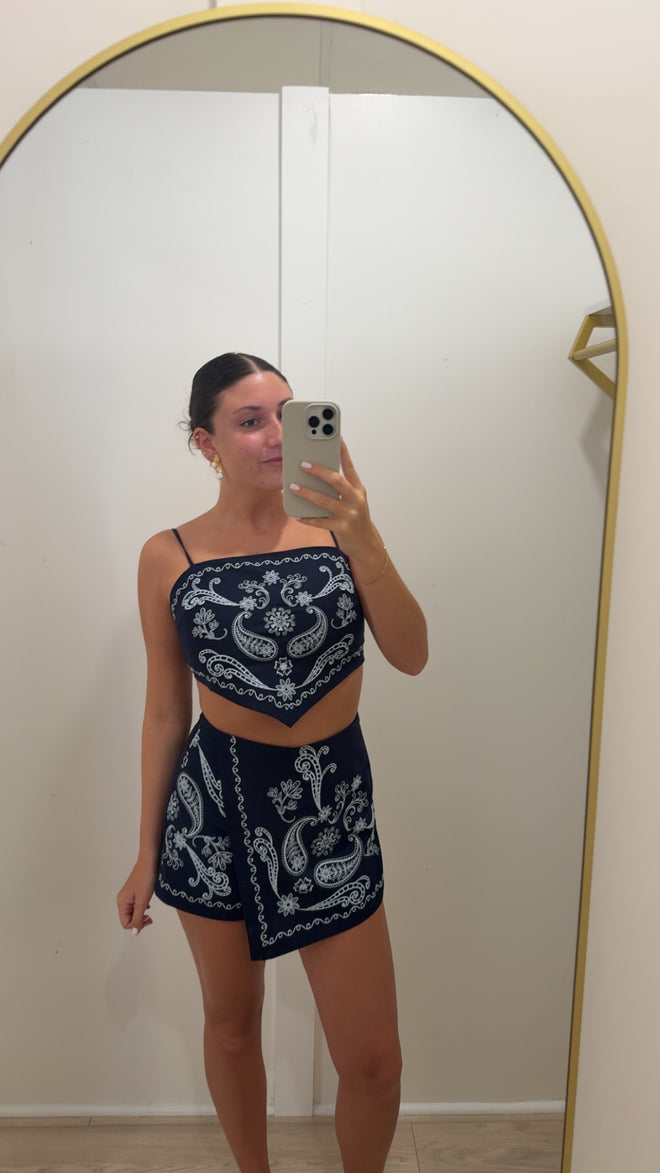 Holly Embroidered Short Set