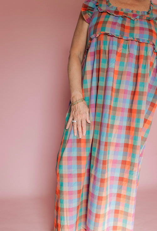Maren Plaid Midi Dress