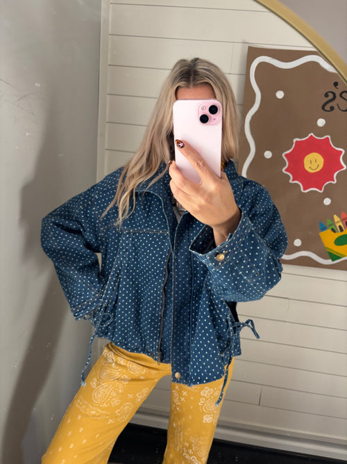 Polka Dot Bomber Jacket