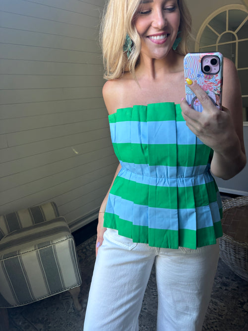 Brenna Striped Peplum Top