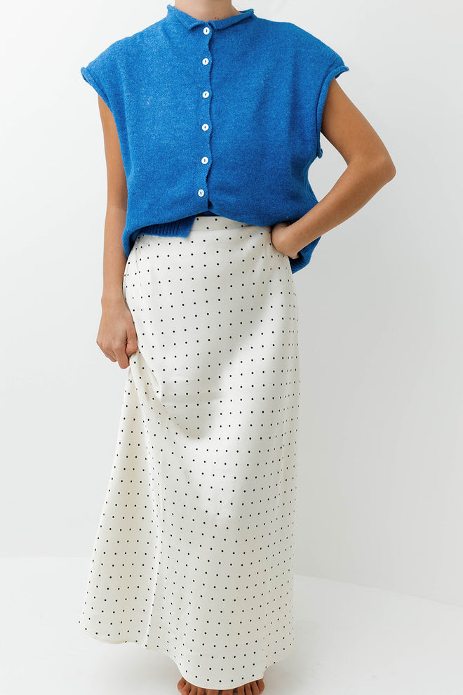 Polka Dot Satin Skirt