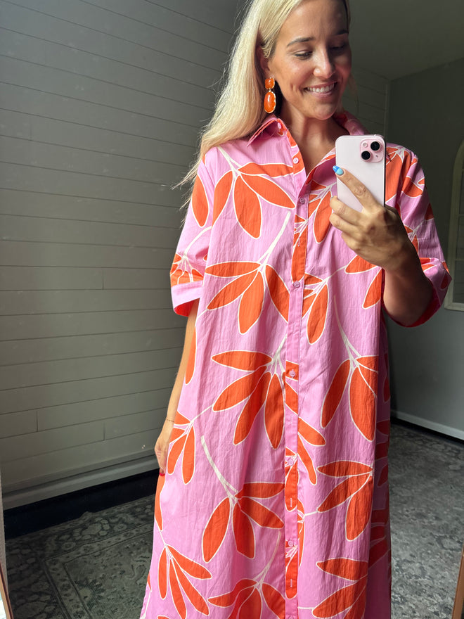 Palm Leaf Maxi Dress