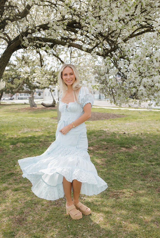 Greta Tiered Lace Maxi Dress