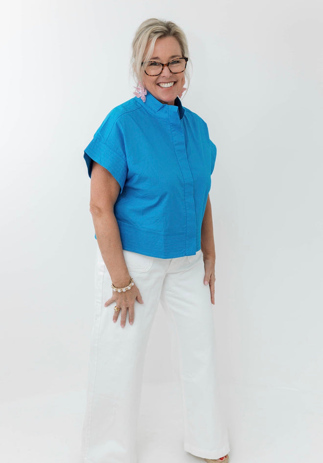 The Ocean Crest Stand Collar Top