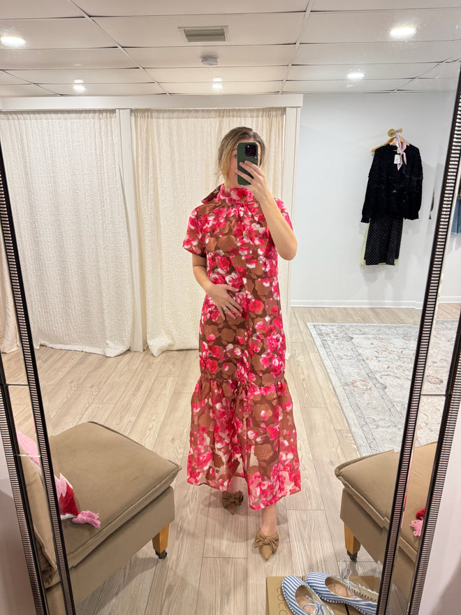 Ellory Pink Organza Maxi Dress