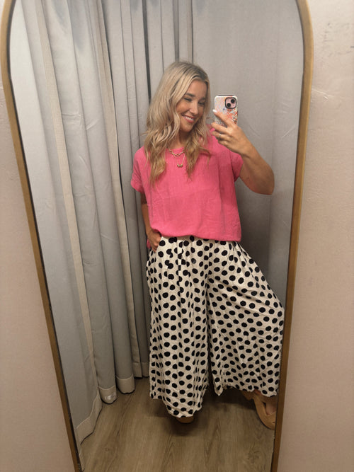 Black Playful Polka Dot Pants