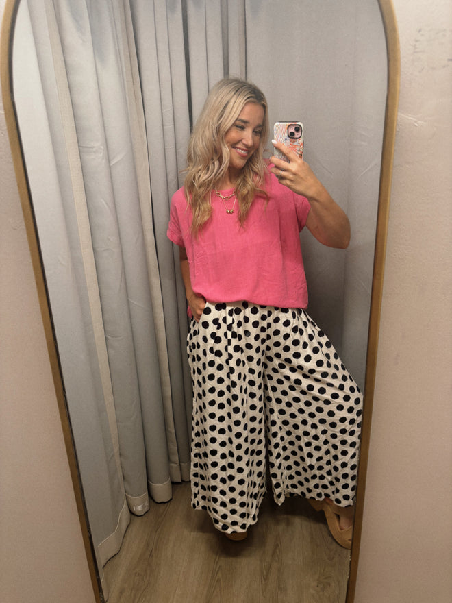 Black Playful Polka Dot Pants