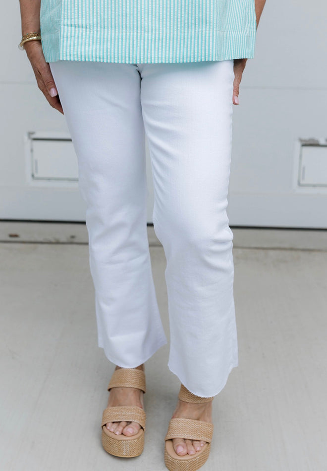 Optic White Crop Flare Jeans