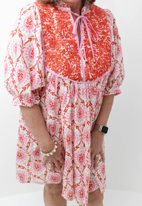 Blushing Beauty Mixed Print Dress