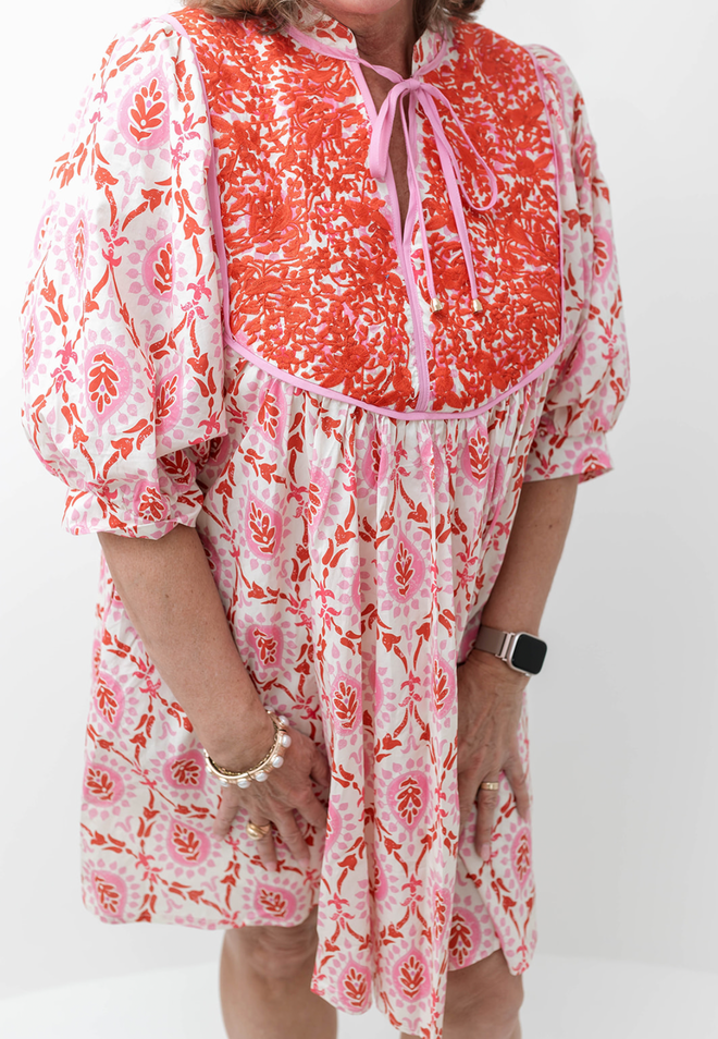 Blushing Beauty Mixed Print Dress