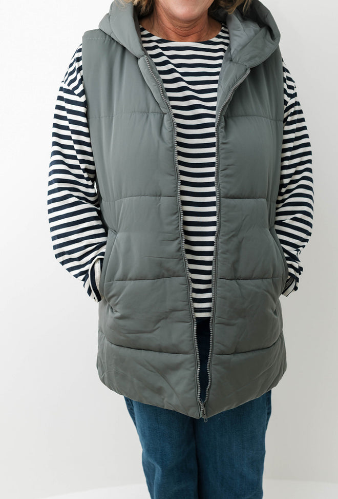 Hooded Tunic Puffer Vest