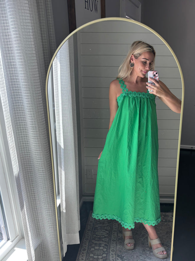 The Capri Scallop Midi Dress