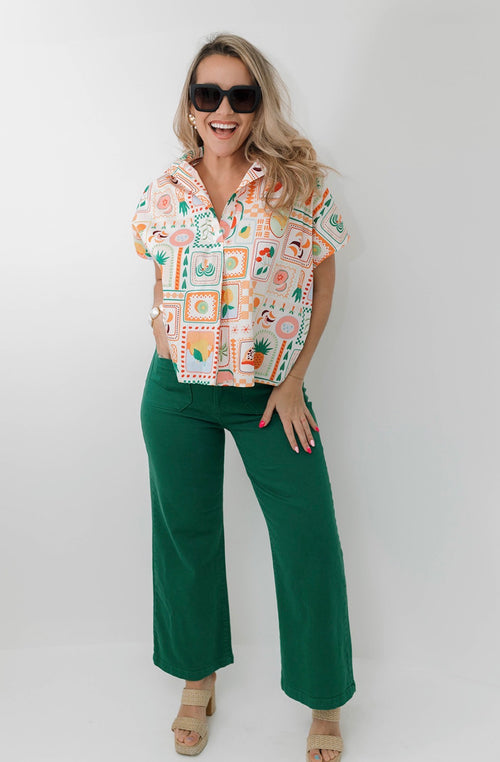 Fruit Basket V Neck Top