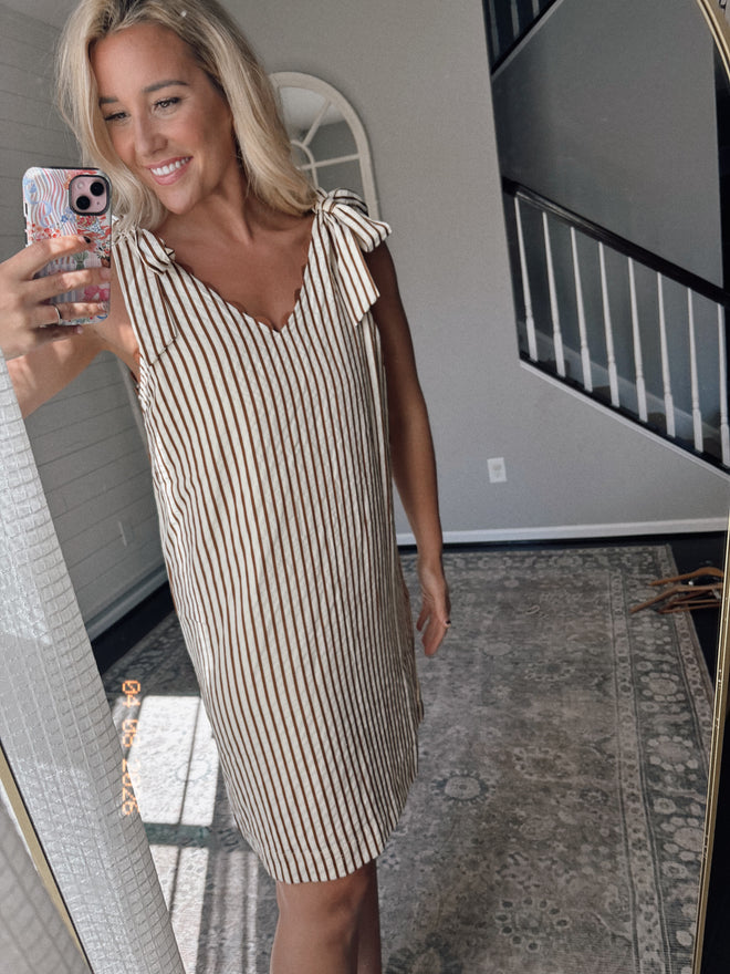 Lola Tie Strap Striped Dress