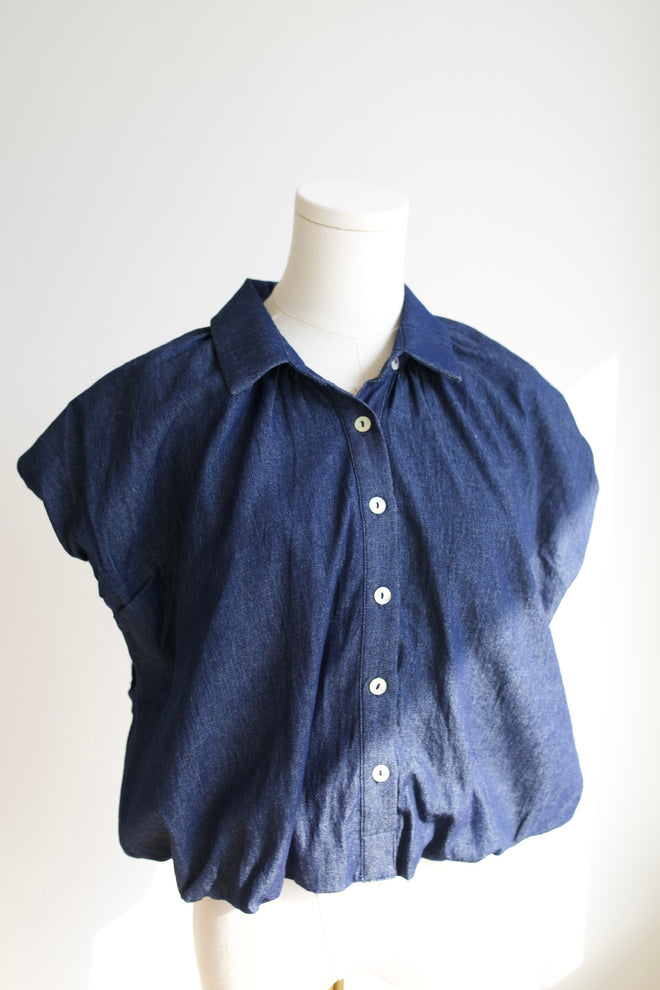 Chambray Bubble Top