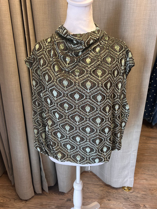 Velvet Mock Neck Bubble Top