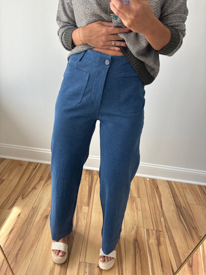 Chambray Denim Pants