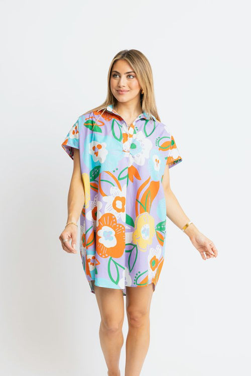 August Bloom Shirt Dress