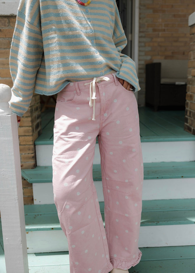 Dottie Contrast Pink Denim Pants