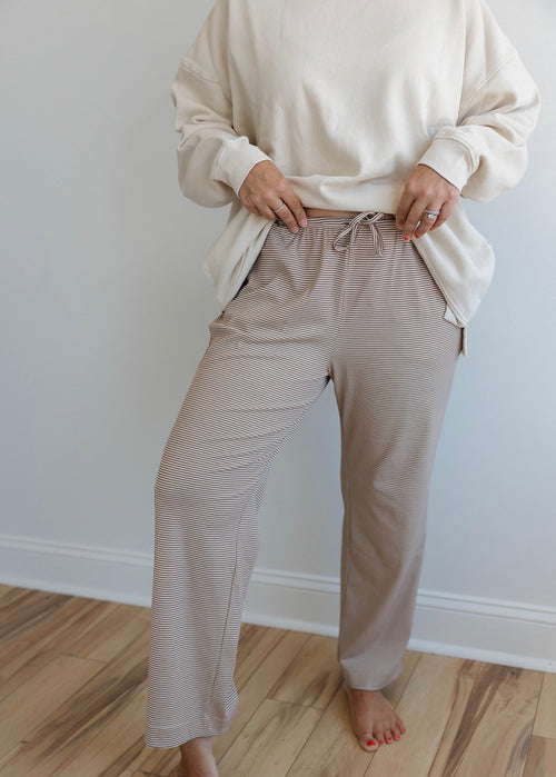 Striped Drawstring Knit Pants