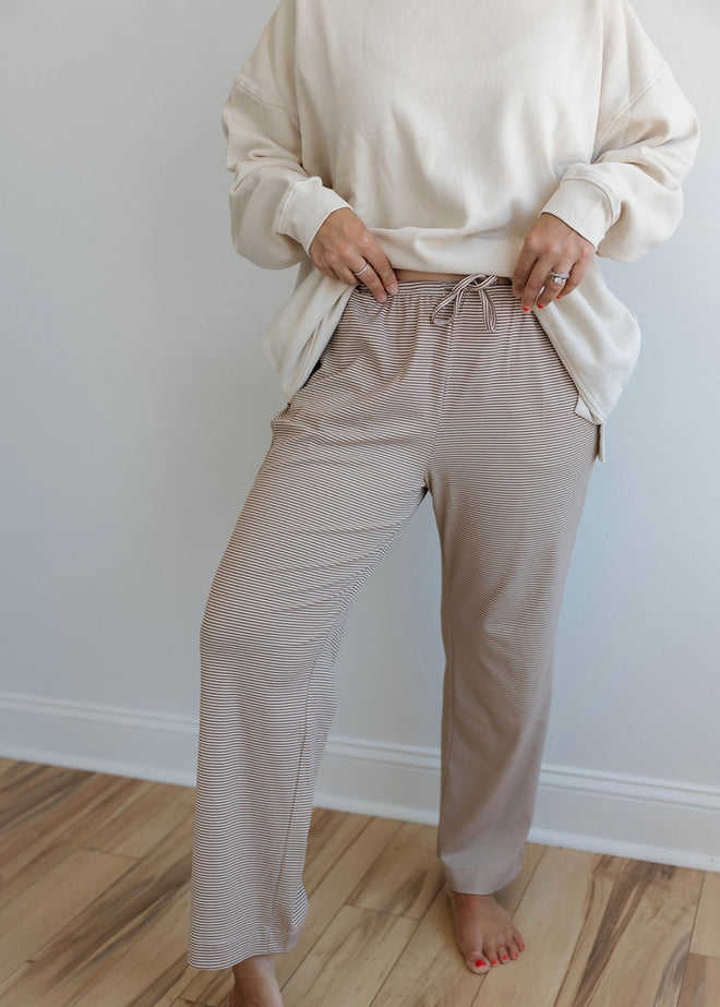 Striped Drawstring Knit Pants