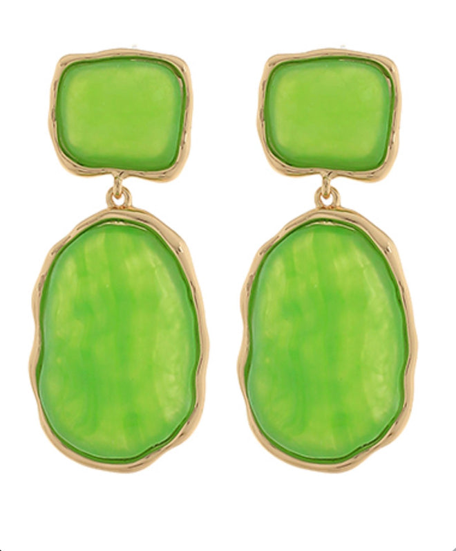 Oval & Square Earrings