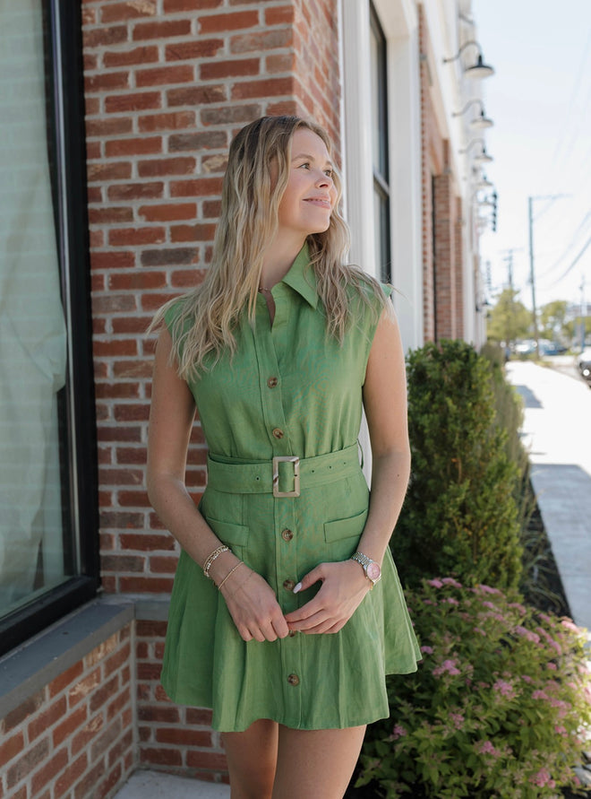 Santorini Linen Shirt Dress
