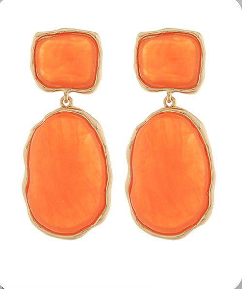 Oval & Square Earrings