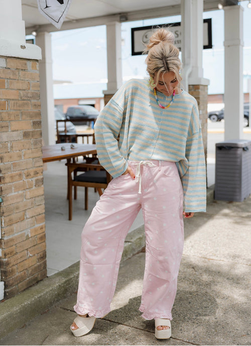 Dottie Contrast Pink Denim Pants
