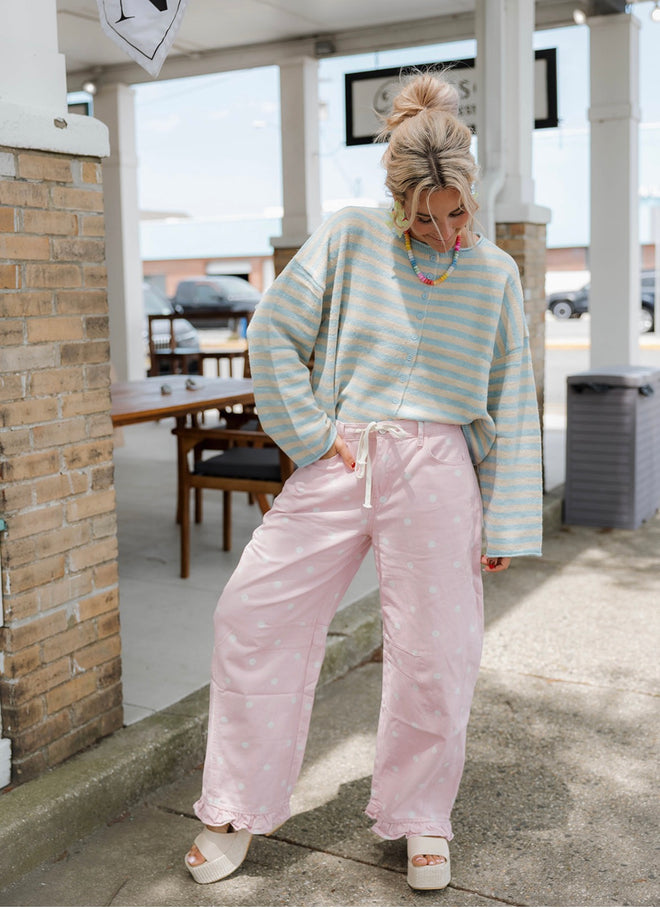Dottie Contrast Pink Denim Pants