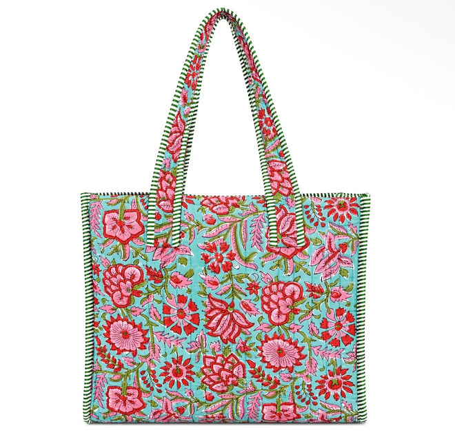 Block Print Mini Tote Poppy