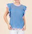 Powder Blue & Pink Knit Top